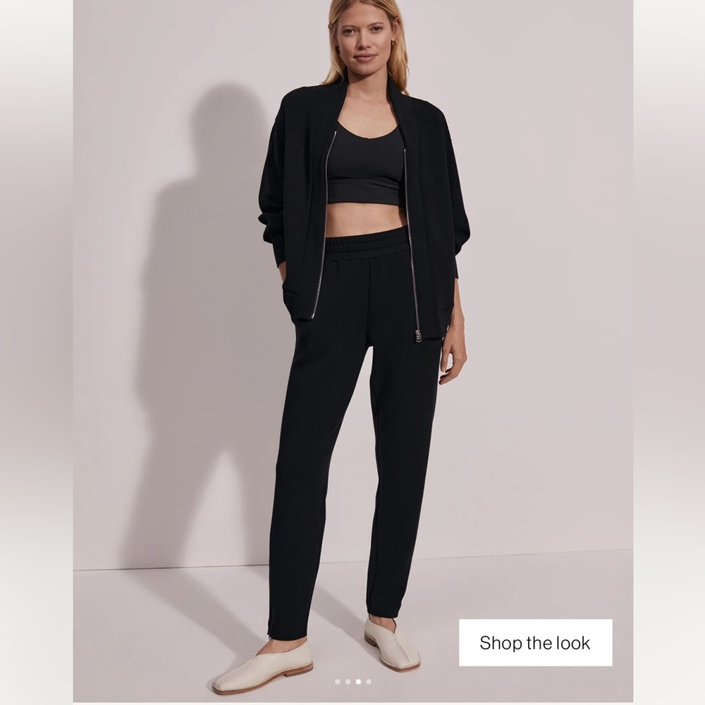 Varley Pelham Zip Through Black Zip-Front Black Women's Sweatshirt Jacket, XXS - Picture 4 of 16